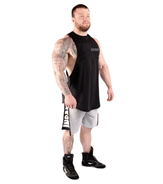 Drop Arm Tank Top Curved Hem Delts Empire