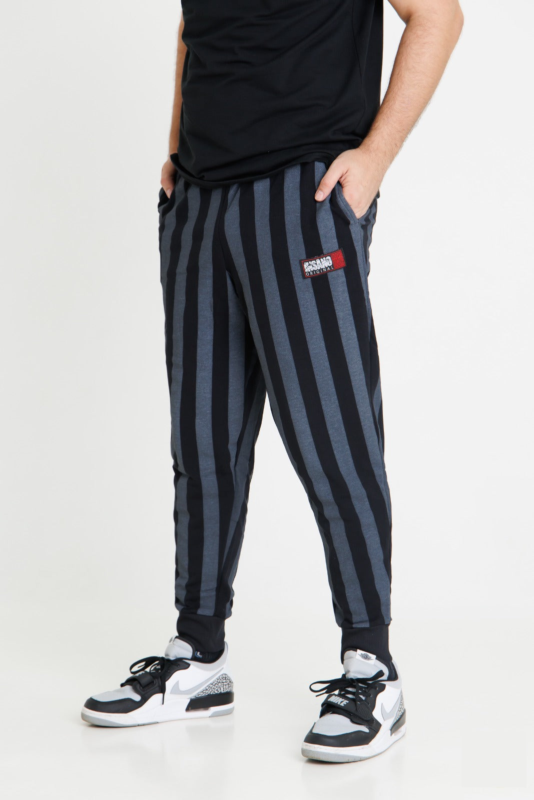 Striped Bodybuilding Baggy Workout Pants