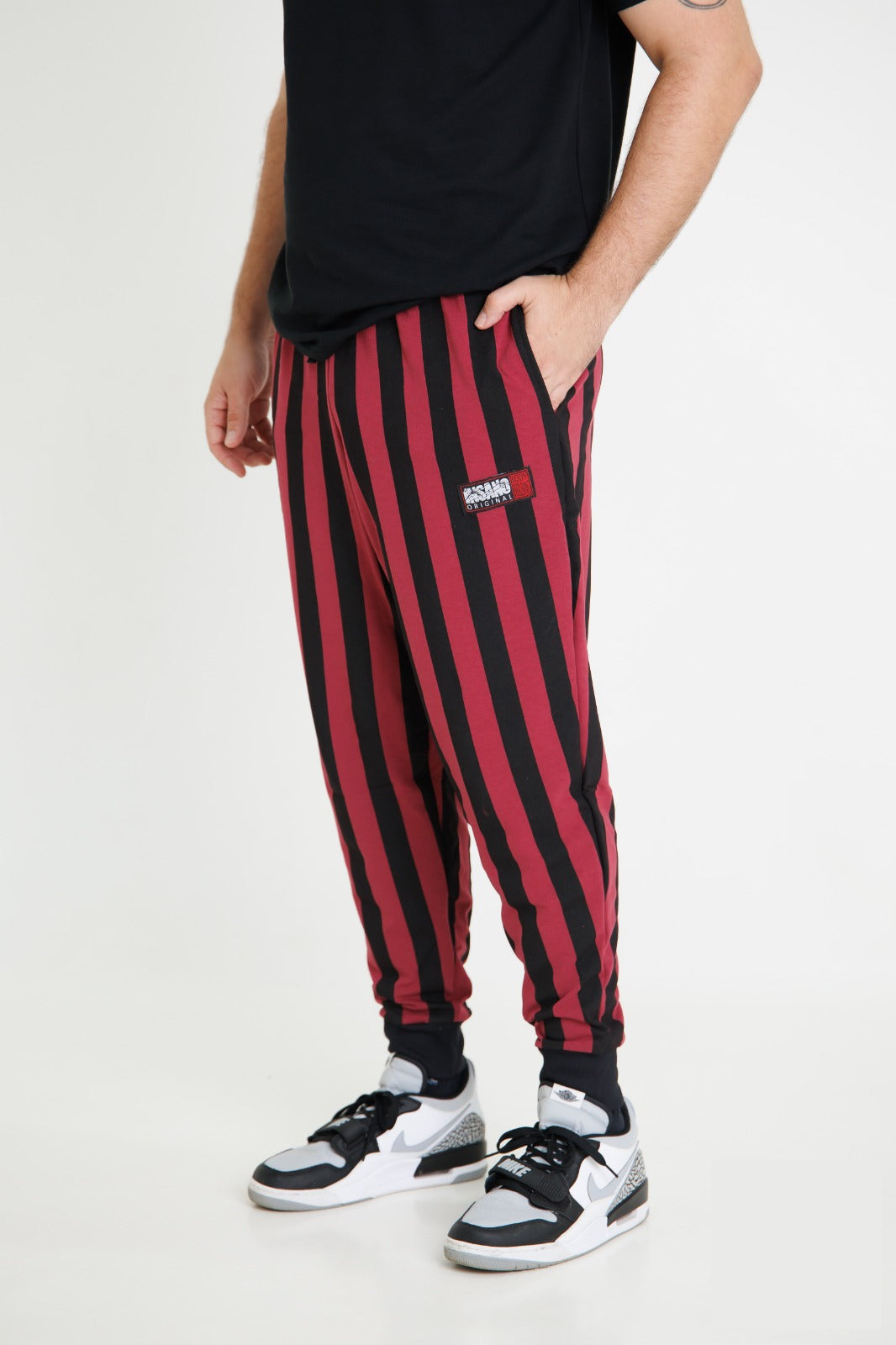 Striped Bodybuilding Baggy Workout Pants