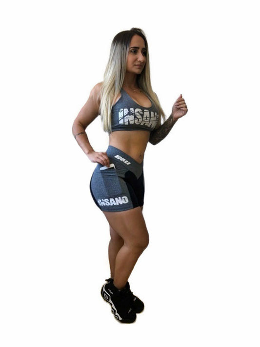 Two Tone V Waist Side Pocket Shorts
