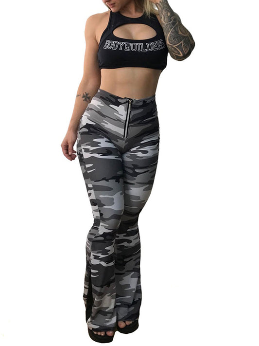 High Waist Camo Flare Legging