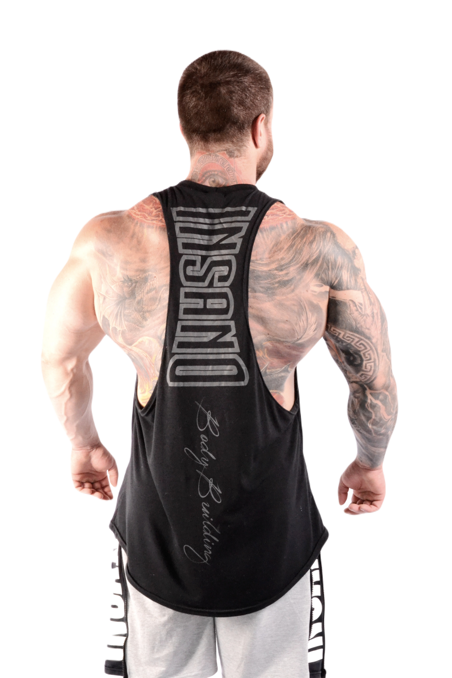 Drop Arm Tank Top Curved Hem Delts