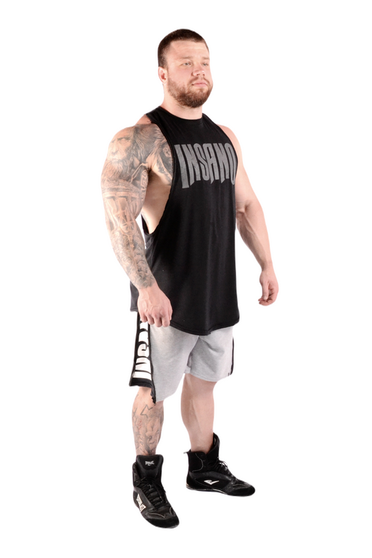 Drop Arm Tank Top Curved Hem Delts