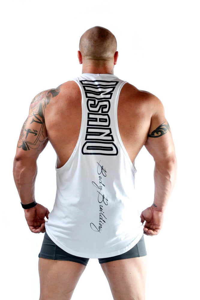 Drop Arm Tank Top Curved Hem Delts