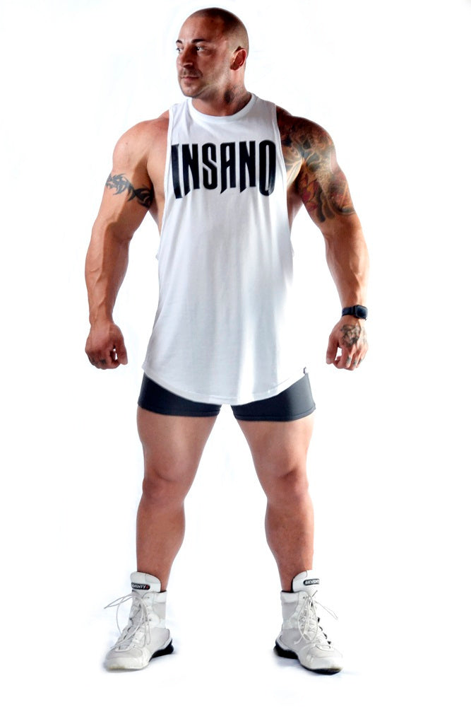 Drop Arm Tank Top Curved Hem Delts