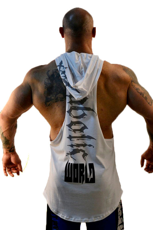 Drop Armhole Hooded Tank Curved Hem