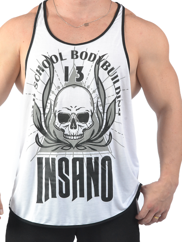 Drop Armhole Racerback Tank Old Skull