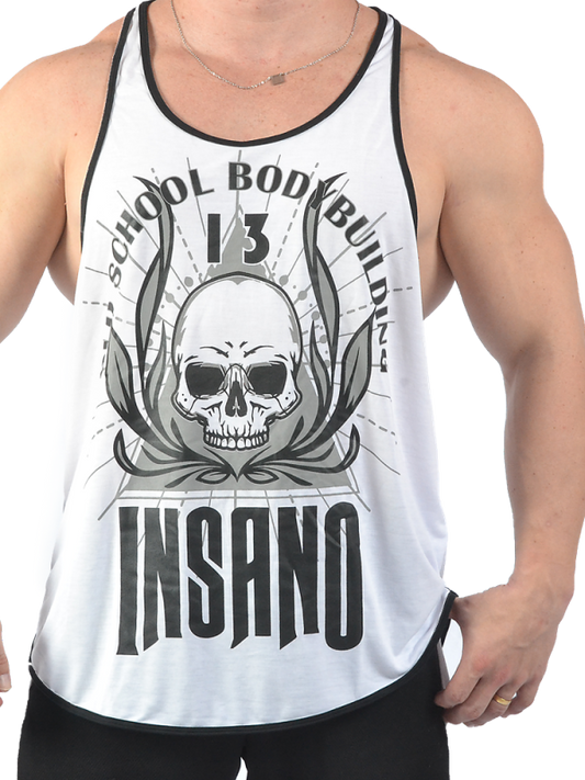 Drop Armhole Racerback Tank Old Skull