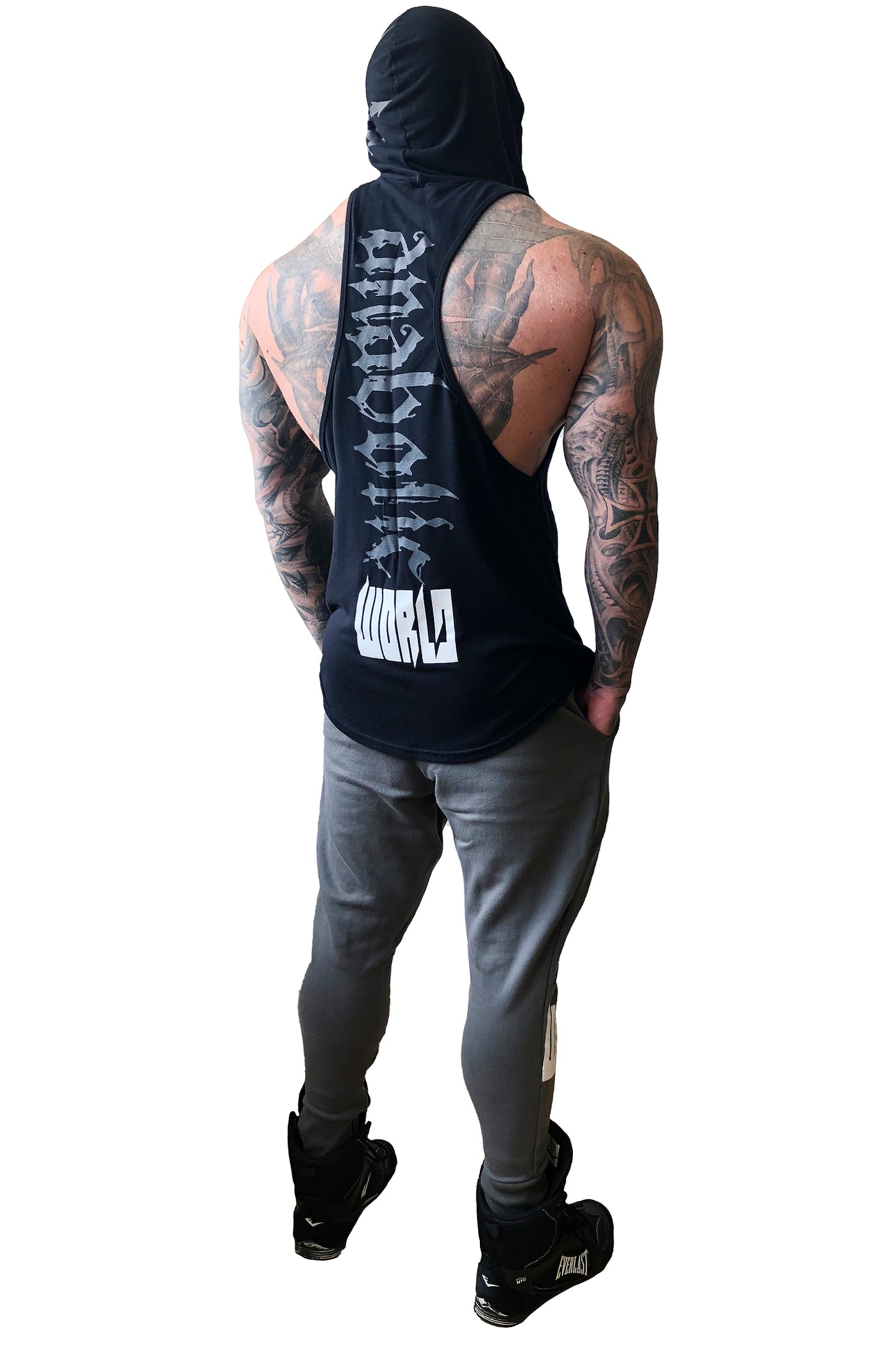 Drop Armhole Hooded Tank Curved Hem