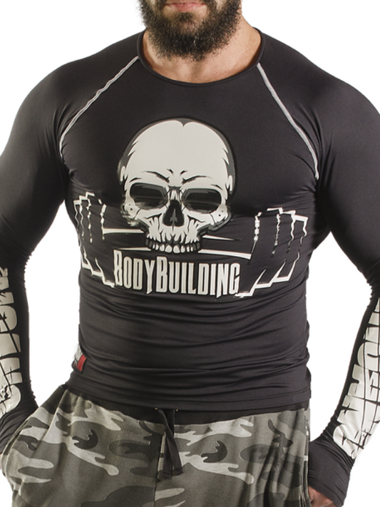 Kompressions-Langarmshirt Skull