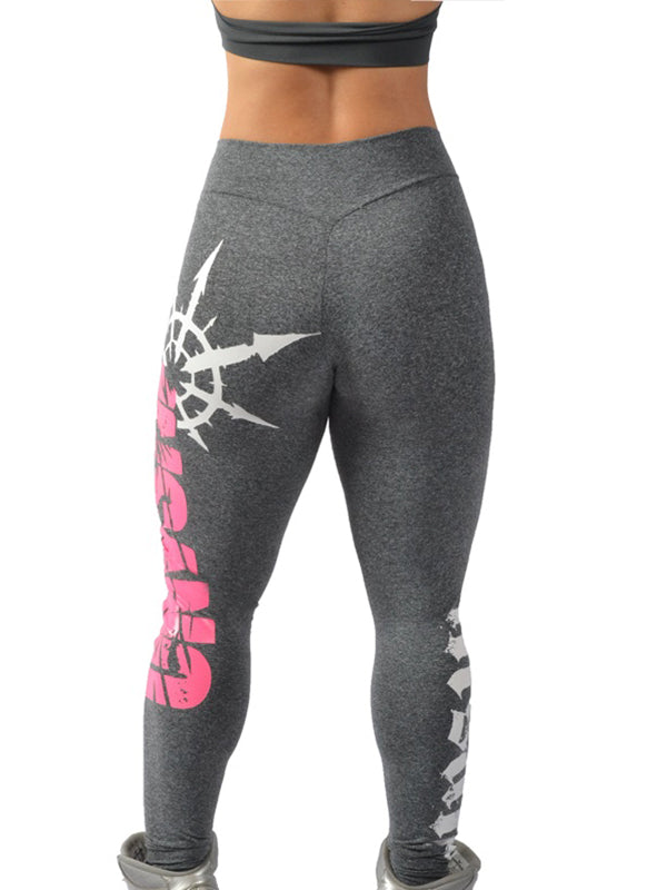 V Waist Pink Print Legging