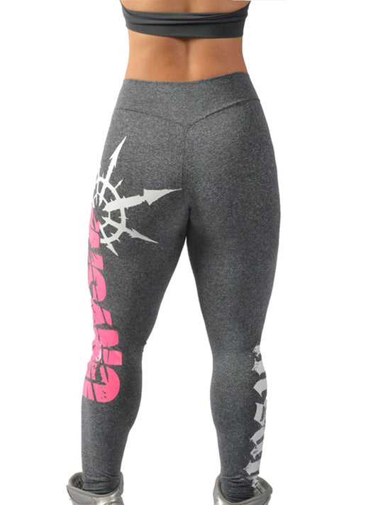 V Waist Pink Print Legging
