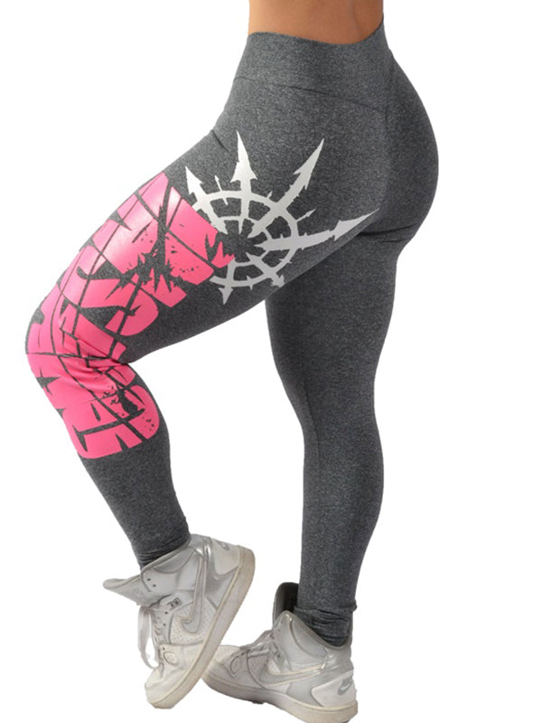 V Waist Pink Print Legging