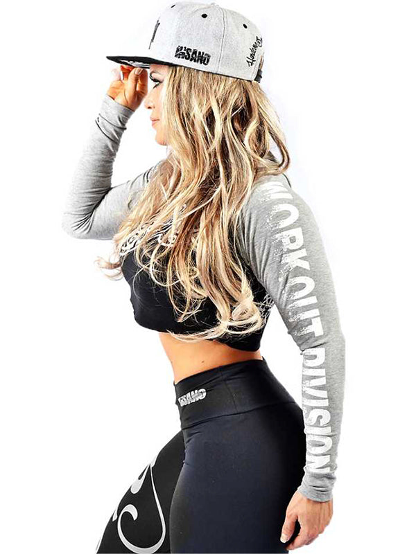 Two Tone Crop Hooded Long Sleeve