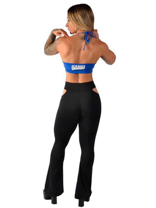 Cut-Out Waist Flare Legging