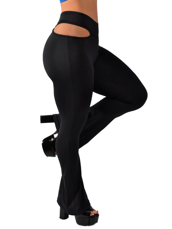 Cut-Out Waist Flare Legging