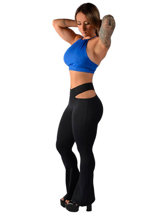 Cut-Out Waist Flare Legging
