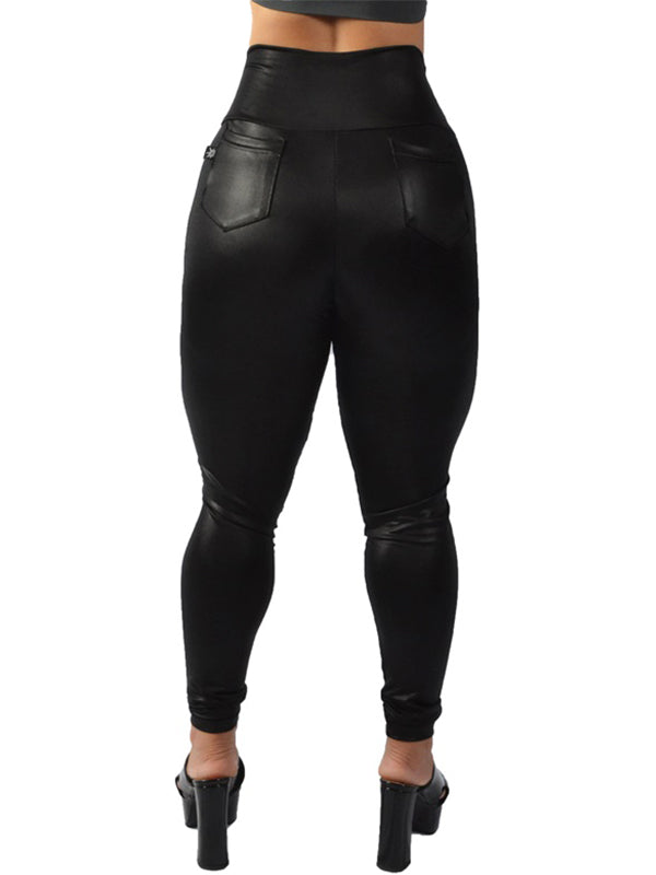 High Waist Shiny Cire Legging