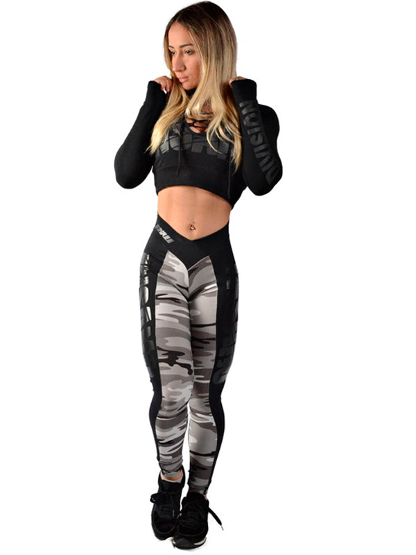 V Waist Side Band Camo Legging
