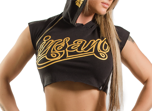 Hooded Crop Tank Golden Print