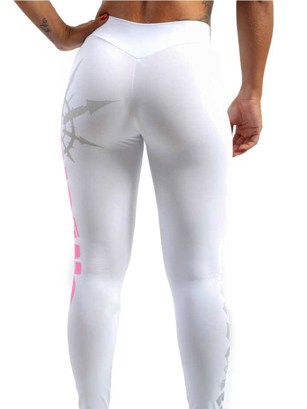 V Waist Pink Print Legging