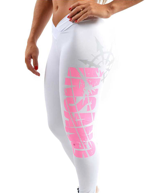 V Waist Pink Print Legging