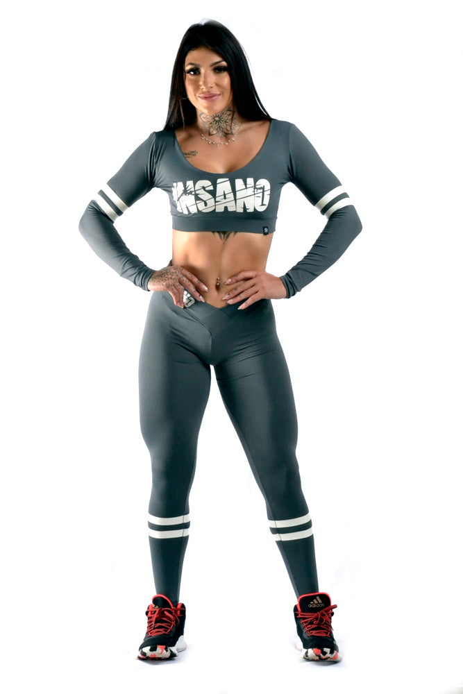 V Waist Stripes Socks Legging