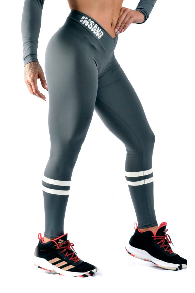 V Waist Stripes Socks Legging