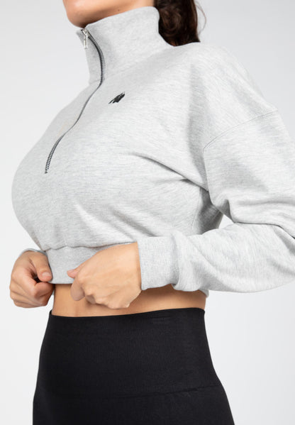 Ocala Cropped Half-Zip Sweatshirt - Gray
