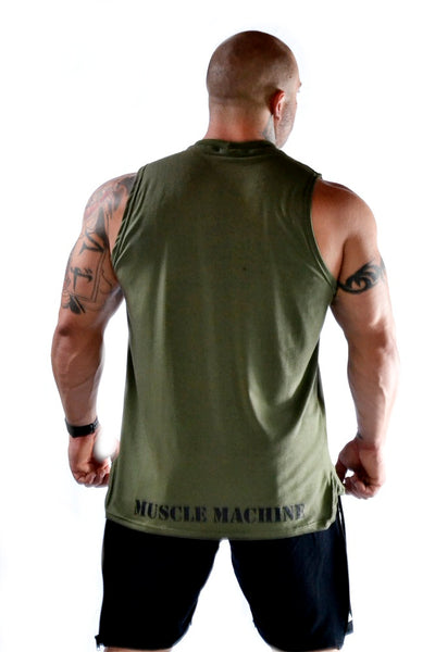 Sleeveless T-Shirt Tank Military