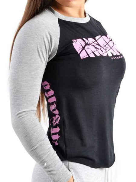Two Tone Long Sleeve Destroyer Pink Print